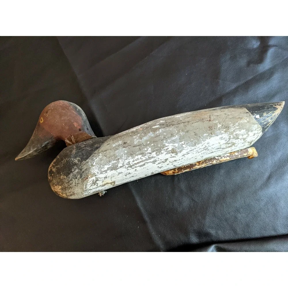 Vintage Duck Decoy Folk Art Rustic Fence Post Northern Bay Primitive 15 Inch